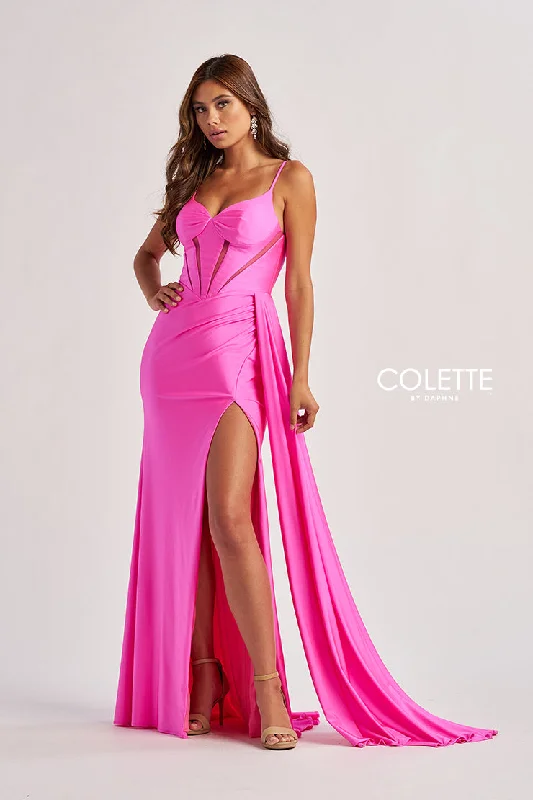 Great Deals Colette by Daphne CL8480 Long Mermaid Formal Slit Ruched Prom Dress