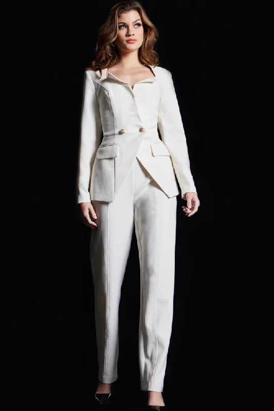 Lowest Price Jovani 37031 Long V Neck Formal Pant Suit