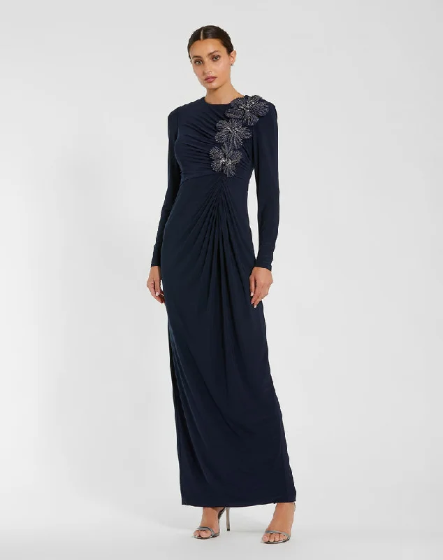 Limited Time Discount Mac Duggal 11850 Fitted Formal Long Sleeve Evening Dress