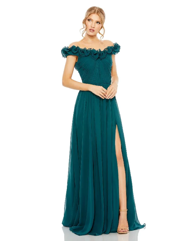 Stock Clearance Mac Duggal 11591 Ruffled Formal Evening Long Dress