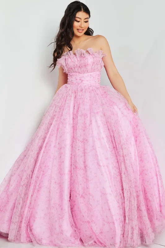 Daily Deals Jovani 26209 Glitter Long Ball Gown Printed Prom Dress