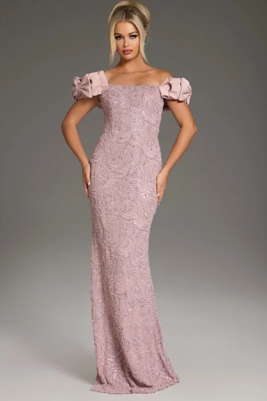 Daily Specials Jovani 38112 Long Fitted Formal Ruffled Sleeve Evening Dress