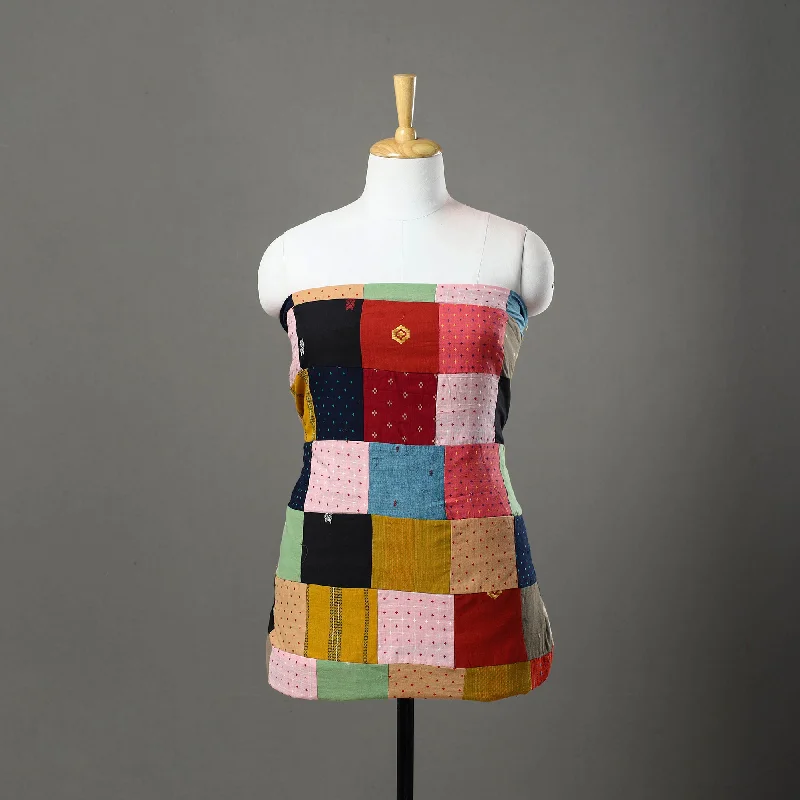 Midnight Madness Multicolor - Patchwork Cotton Jacquard Kurta Material (3m) 18