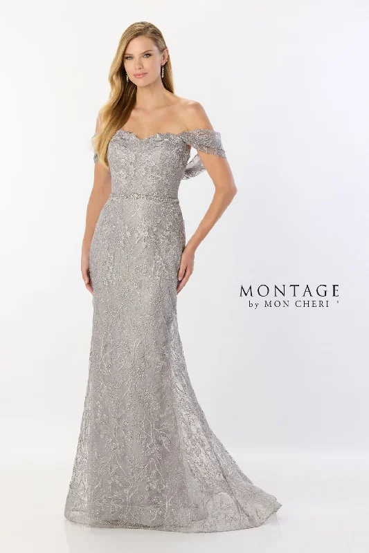 Deal Mania Montage M2238 Long Beaded Belt Evening Formal Dress