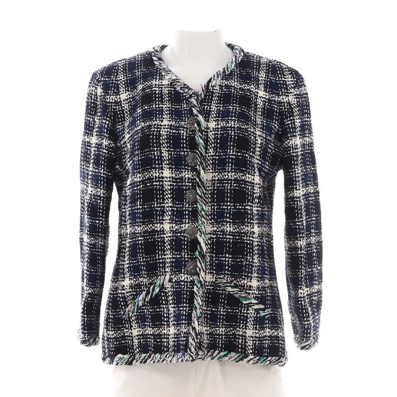 Today’s Special Women's Twisted Trim Two Pocket Collarless Jacket Tweed