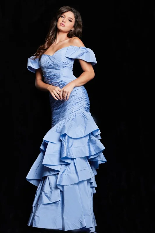 Limited Availability Jovani 24646 Long Ruched Ruffle Evening Formal Dress