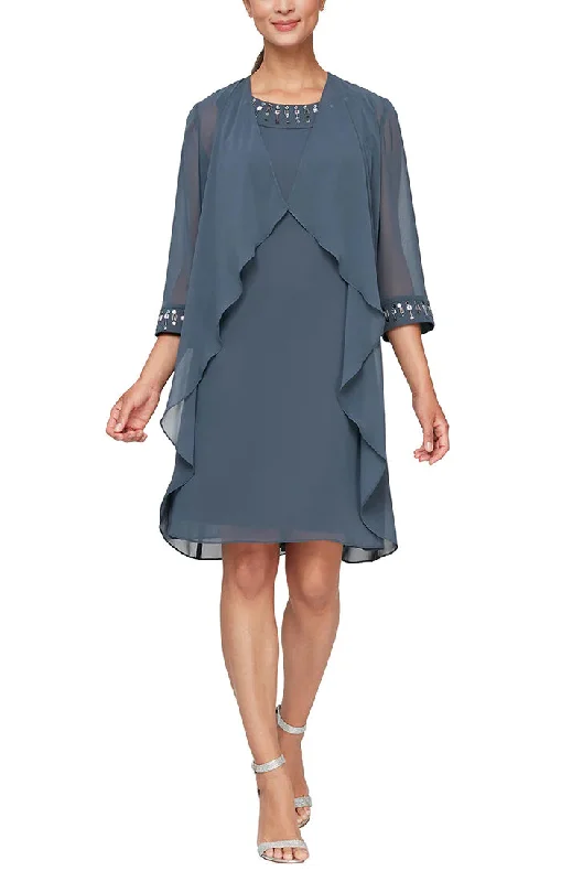 Don’t Miss Out SL Fashions 9270668 Petite Elongated Jacket Short Dress