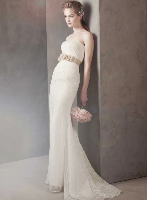 The Best Prices Vera Wang Strapless w/Draped Lace. White Collection 35100049