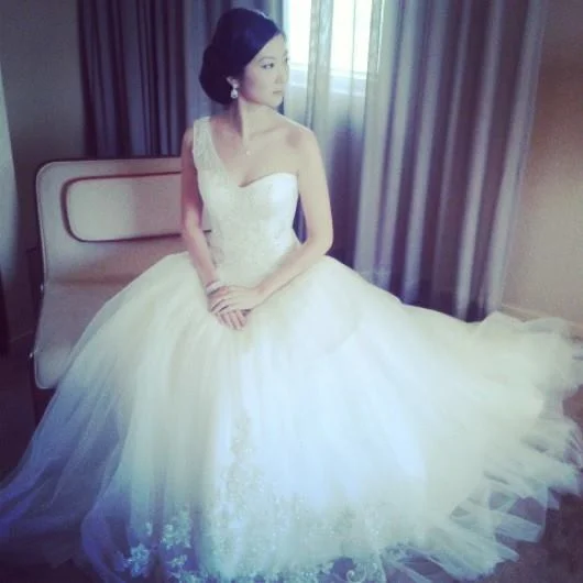 Limited Time Oleg Cassini Tulle Ball Gown with Lace Appliques CKP421