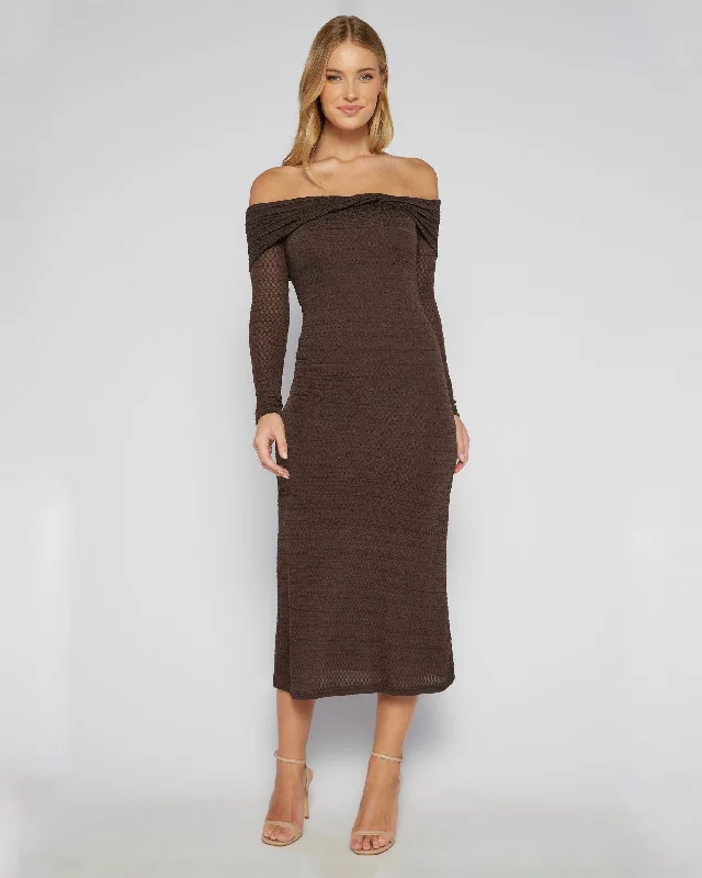 Weekend Special AARAVI MIDI DRESS - CHOCOLATE