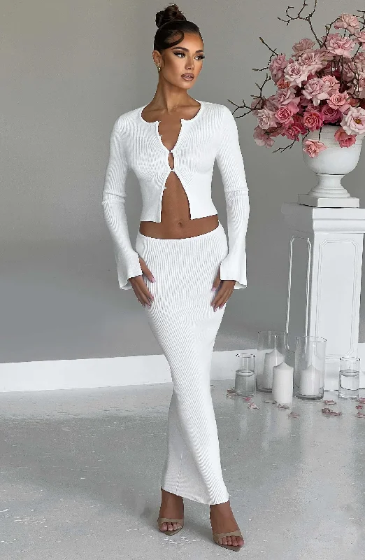 Time-Limited Offer Elia Maxi Skirt - White