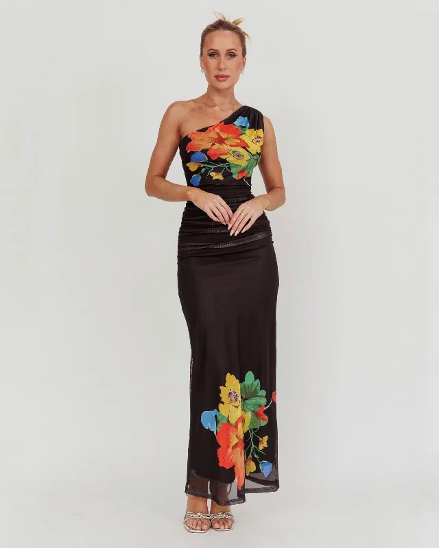 Price Buster ANNU MAXI DRESS -BLACK FLORAL
