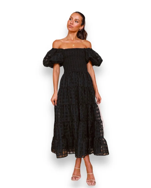 Act Now KSEA MIDI DRESS -BLACK