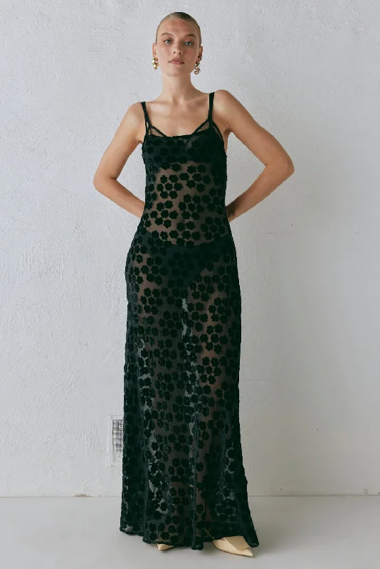 Savings Galore Iris Bias Cut Maxi Dress Black