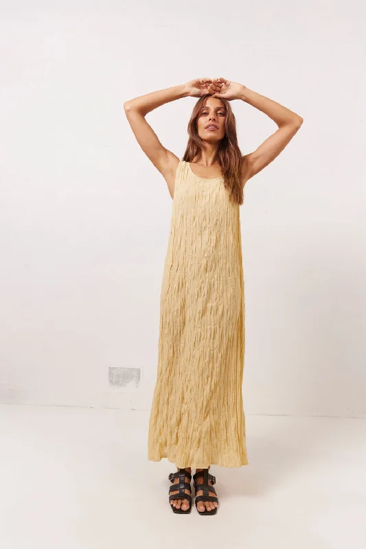 Crazy Deals Cate Smock Midi Dress Butter
