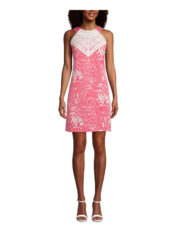 Reduced Prices CAPPAGALLO Womens Embroidered Floral Sleeveless Jewel Neck Above The Knee Cocktail Fit + Flare Dress Reduced Prices CAPPAGALLO Womens Embroidered Floral Sleeveless Jewel Neck Above The Knee Cocktail Fit + Flare Dress