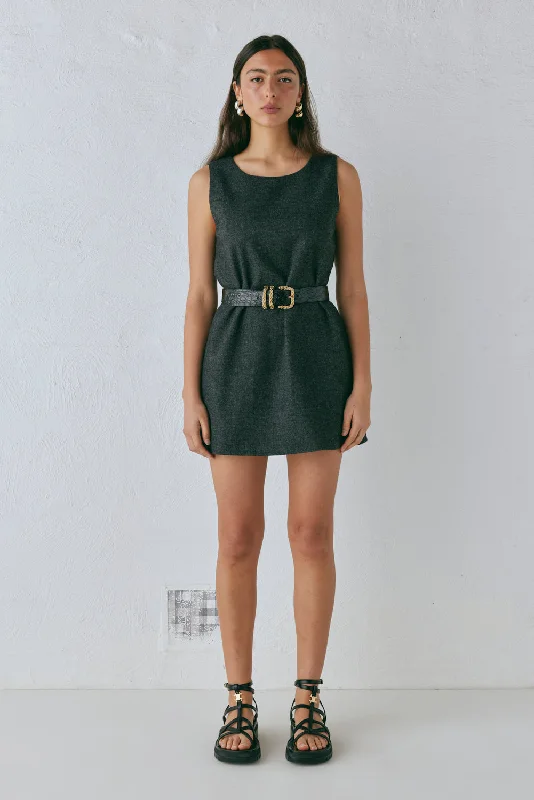 Final Clearance Vale Mini Dress Charcoal