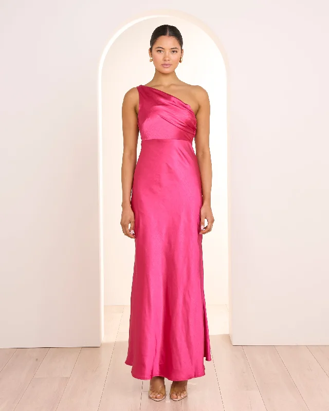 Super Deal Anita One Shoulder Satin Gown