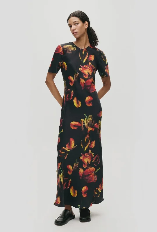 Weekend Flash Sale SHORT SLEEVE BIAS DRESS TULIPA BLACK