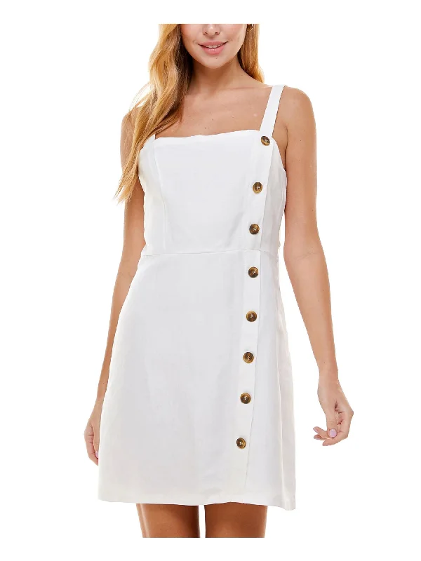 Special Savings CRYSTAL DOLLS Womens Tie Sleeveless Square Neck Short A-Line Dress