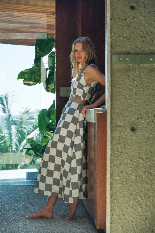 Midnight Madness Emil Linen Midi Dress Asta