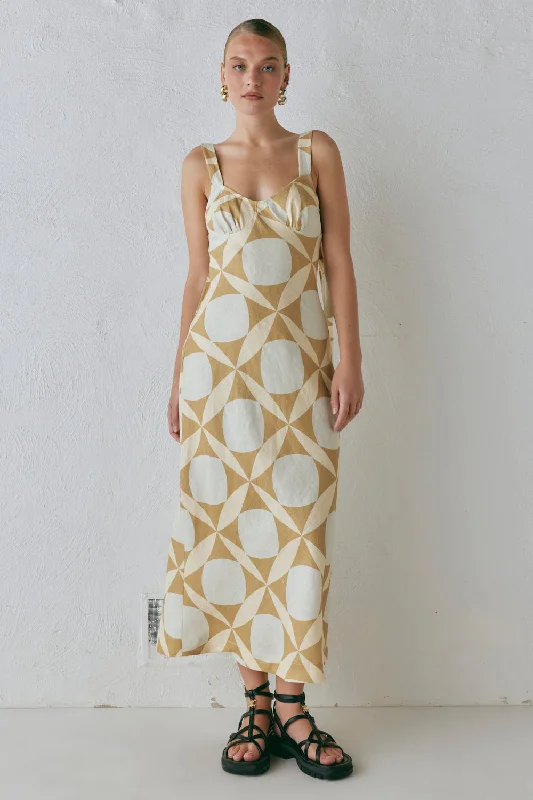 Savings Event Talia Linen Midi Dress Scope
