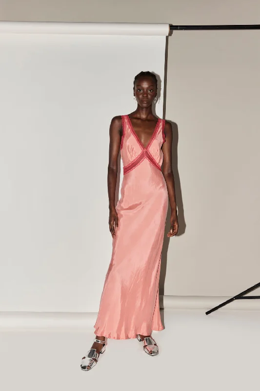 Weekend Flash Sale Meet Me On The Dance Floor Bias Cut Maxi Dress Coral