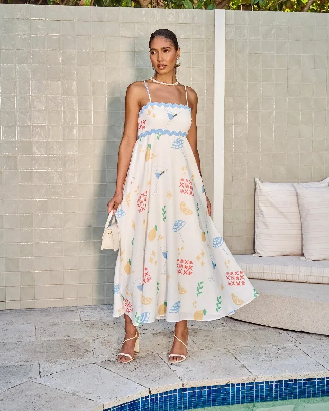 Mega Sale CAMBRIDGE MAXI DRESS -MULTI PRINT