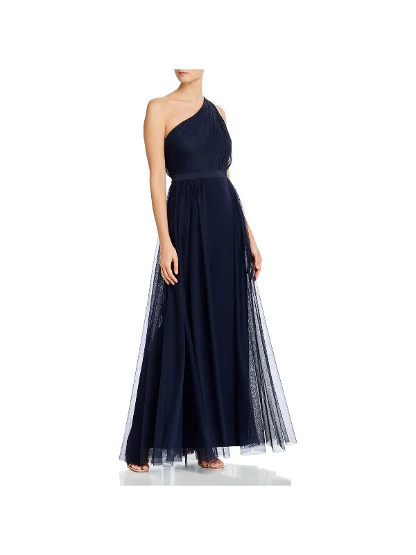 Daily Deals AIDAN MATTOX Womens Zippered Sleeveless Asymmetrical Neckline Full-Length Formal Gown Dress