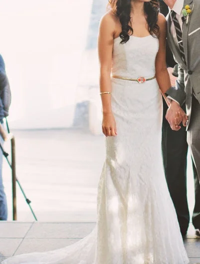 Price Rollback David's Bridal Galina Strapless Modern Lace Gown