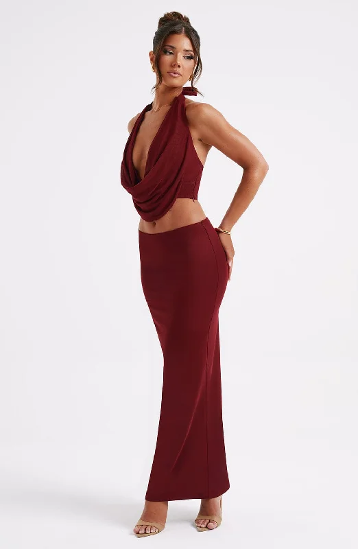 Price Cut Chrishelle Maxi Skirt - Burgundy
