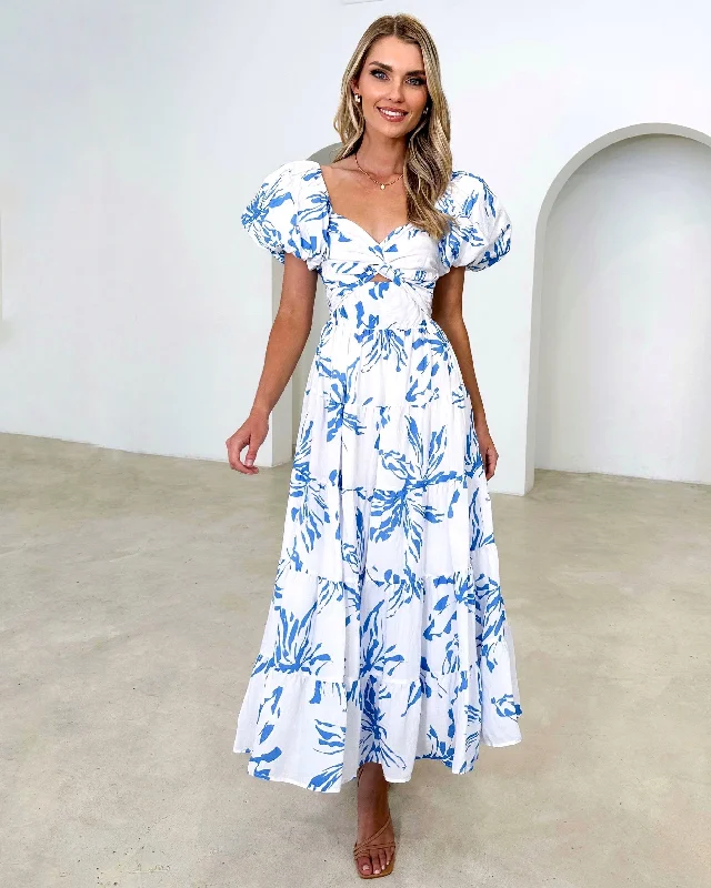 Midnight Madness TEISA MAXI DRESS -BLUE/WHITE