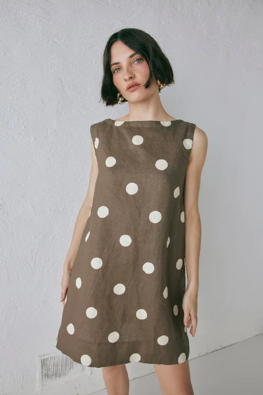 Warehouse Sale Aftersun Linen Mini Dress Spot