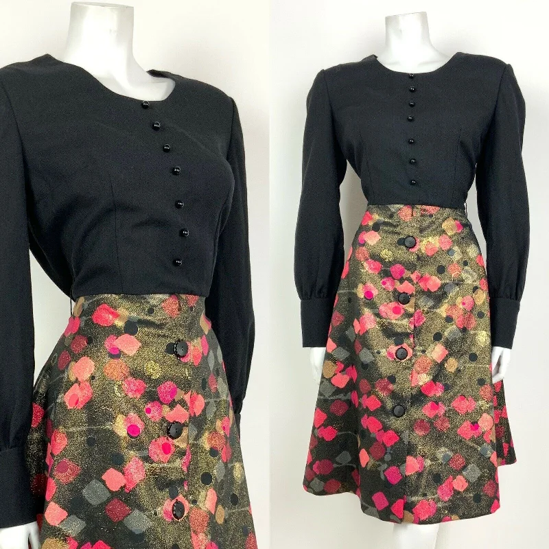 Super Sale VTG 60s 70s BLACK RED PINK GREY FLORAL GOLD GLITTER LUREX DISCO PARTY DRESS 14 Super Sale VTG 60s 70s BLACK RED PINK GREY FLORAL GOLD GLITTER LUREX DISCO PARTY DRESS 14