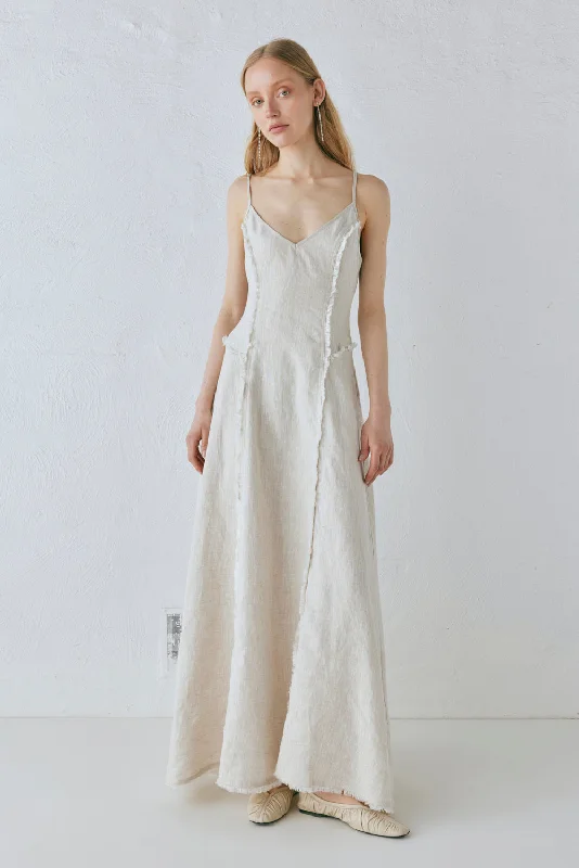Exclusive Online Offer Thea Linen Maxi Dress Natural