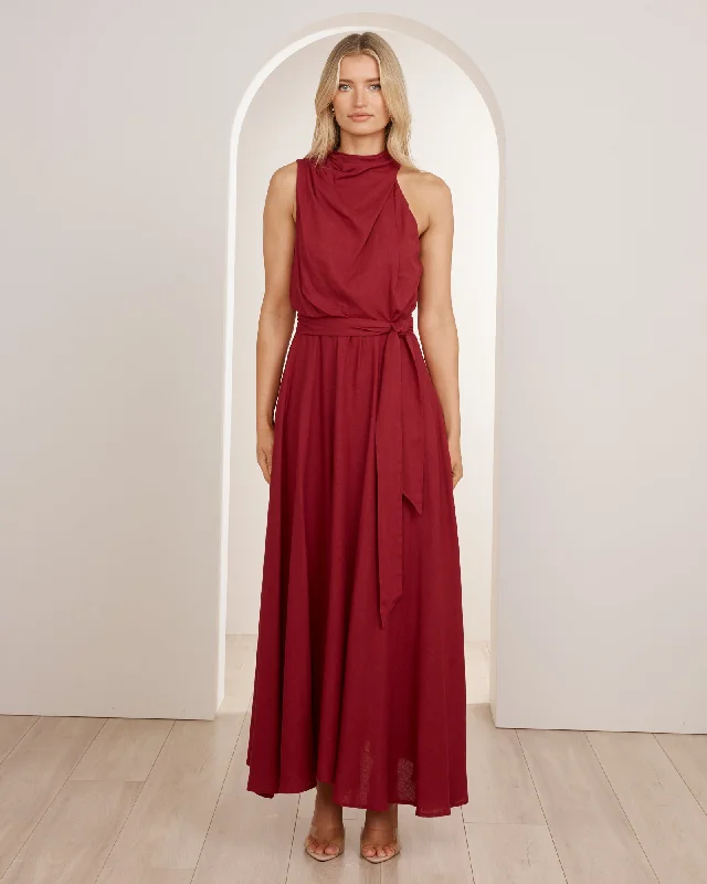 Overstock Luna High Neck Midi Dress