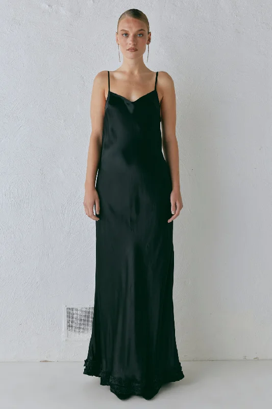 Exclusive Savings Alber Satin Maxi Dress Black