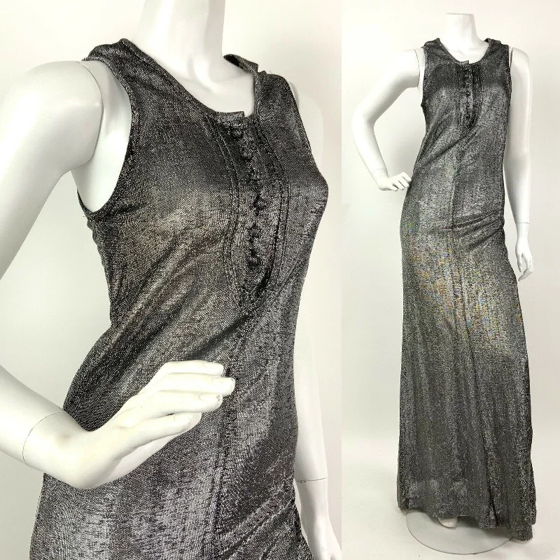 Markdowns VTG 60s 70s SILVER LUREX GLITTER STUDIO 54 DISCO GLAM SLEEVELESS MAXI DRESS 6 Markdowns VTG 60s 70s SILVER LUREX GLITTER STUDIO 54 DISCO GLAM SLEEVELESS MAXI DRESS 6