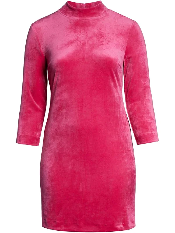 Deal of the Day SANCTUARY Womens Stretch Zippered 3/4 Sleeve Mock Neck Short Party Shift Dress Deal of the Day SANCTUARY Womens Stretch Zippered 3/4 Sleeve Mock Neck Short Party Shift Dress