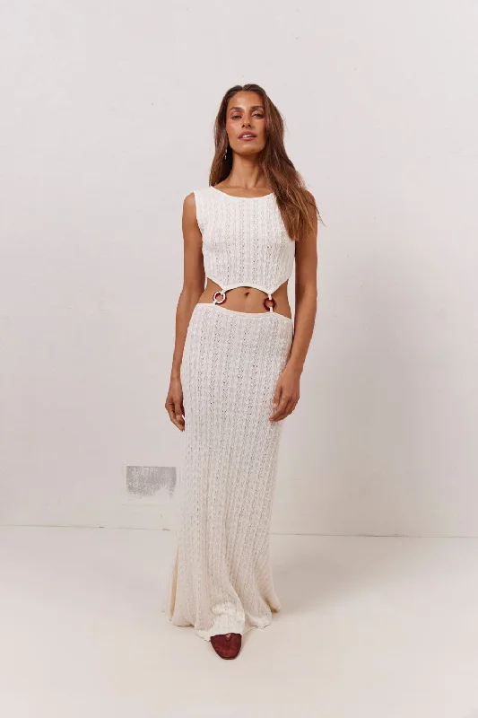 Reduced Prices Penne Knit Maxi Dress White