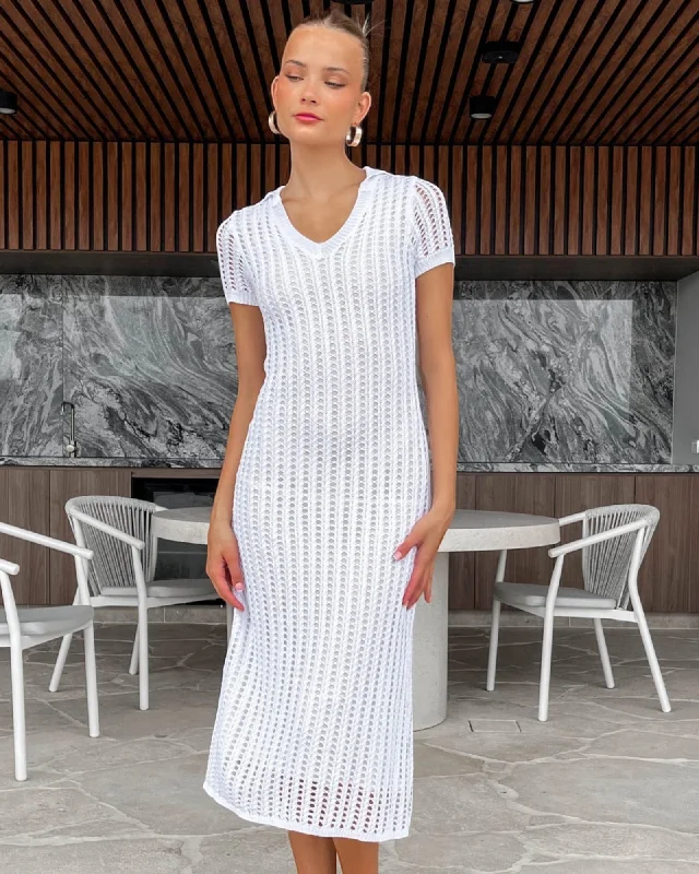 Lowest Prices ELLIA MIDI DRESS -WHITE