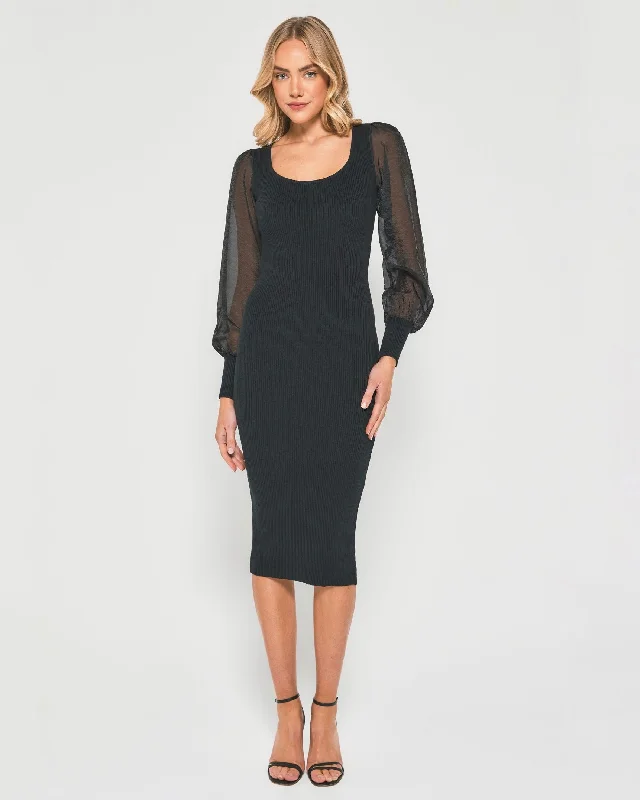 Savings Spectacular TANIA MIDI DRESS -BLACK