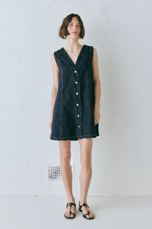 Weekend Flash Sale Aston Denim Mini Dress Indigo