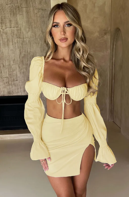 Buy More, Save More Perla Mini Skirt - Lemon