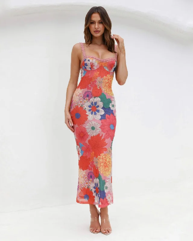 Overstock Sale PHENOX MAXI DRESS -PINK FLORAL