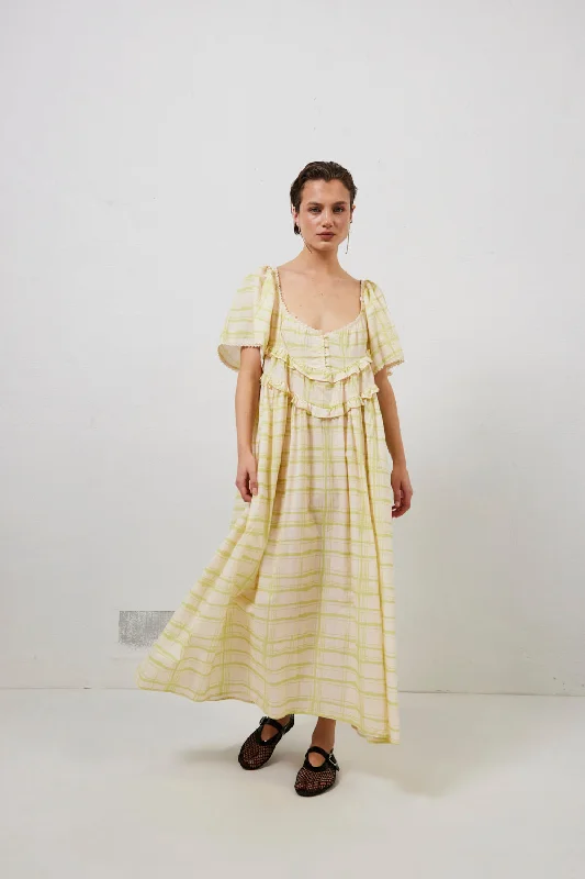 Deep Discounts La Prairie Smock Midi Dress Check