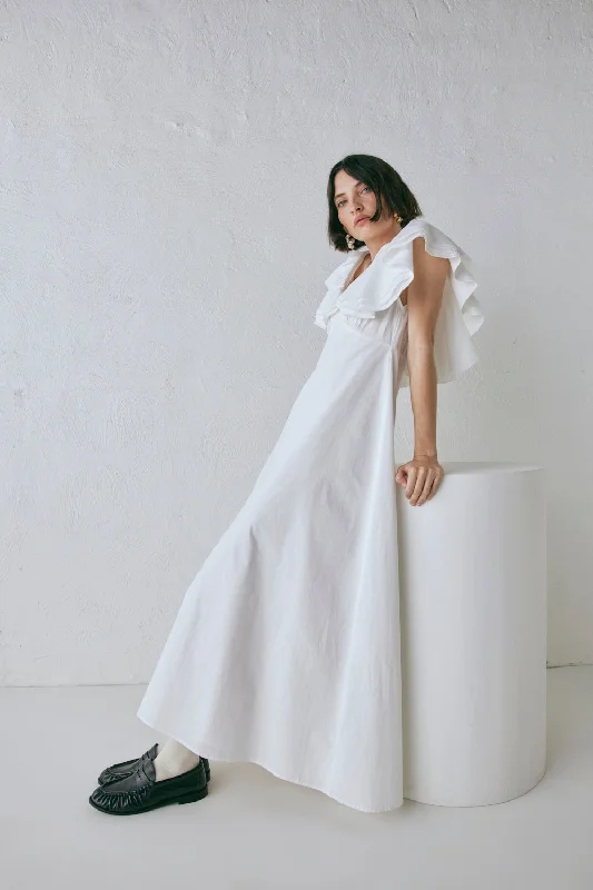 Inventory Reduction Party Nights Frill Midi Dress White