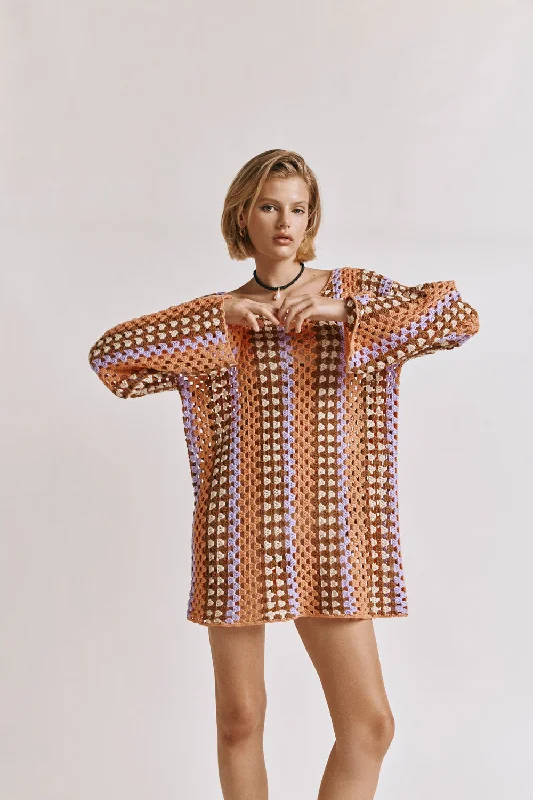 Big Savings Myra Crochet Mini Dress Apricot