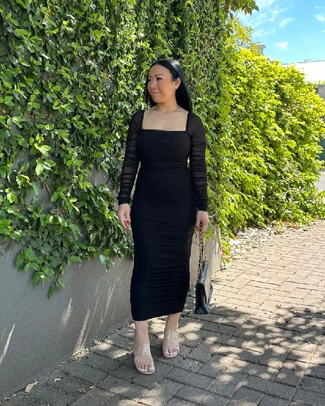 Can't Miss ALISSA MIDI DRESS -BLACK