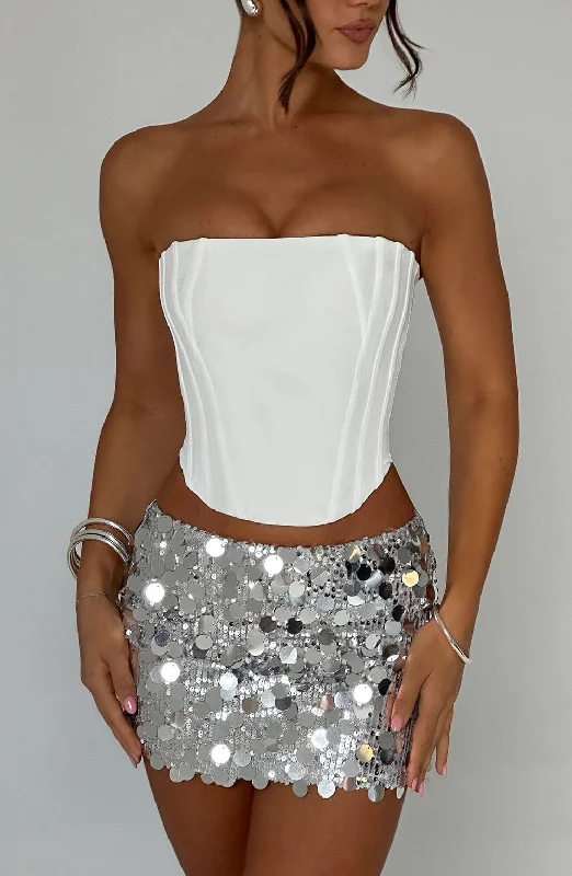 Savings Alert Anissa Mini Skirt - Silver